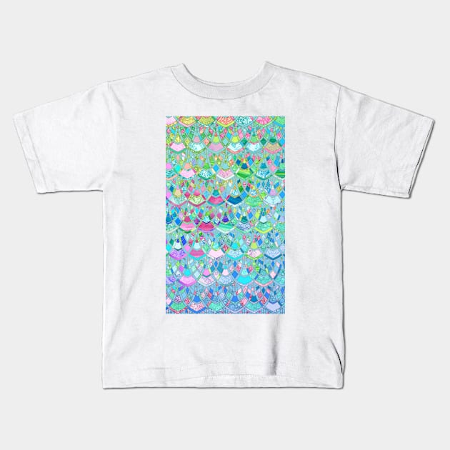 Art Deco Watercolor Patchwork Pattern 2 Kids T-Shirt by micklyn